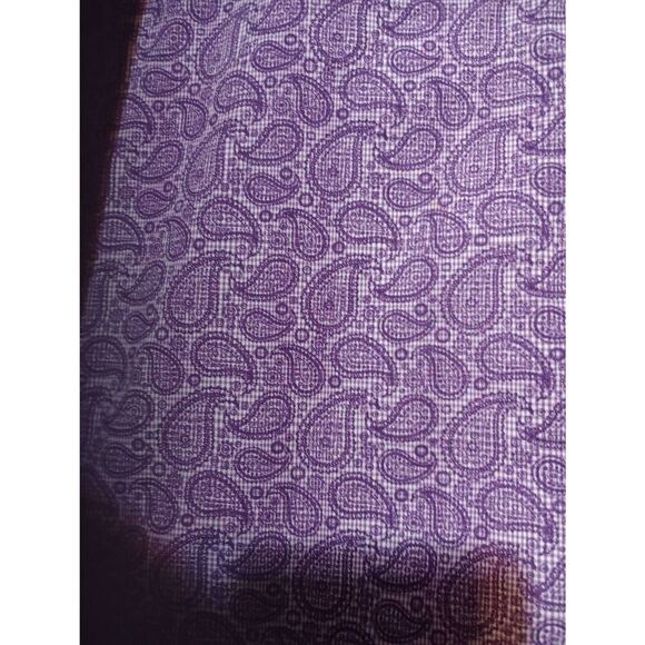 Kenneth Cole Reaction Shirt Men's 16.5‎ Purple Paisley Button Front Long Sleeve - Picture 5 of 9